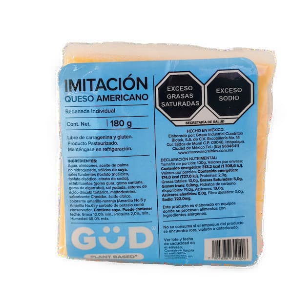 [VV-LAC-019] Queso Americano rebanado 180g- Güd